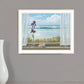 Irises on Windowsill Black Framed Print Wall Art