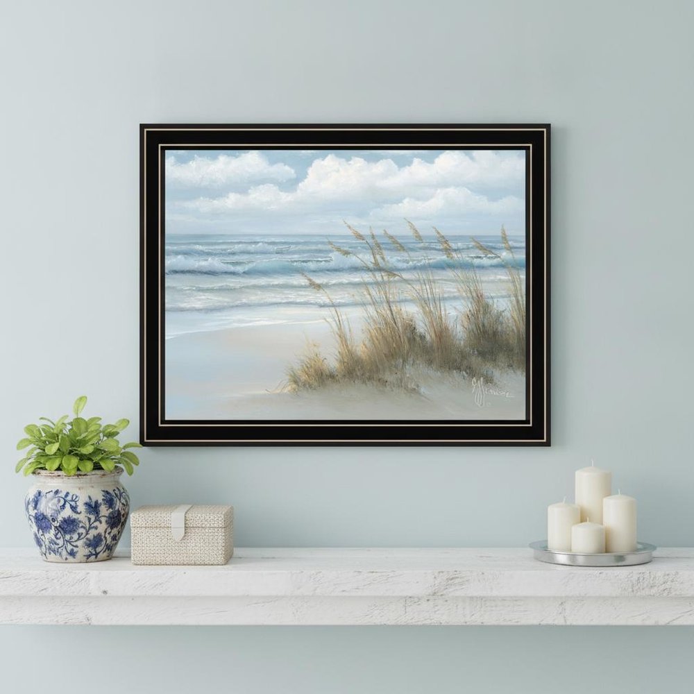 Sea Oats Black Framed Print Wall Art