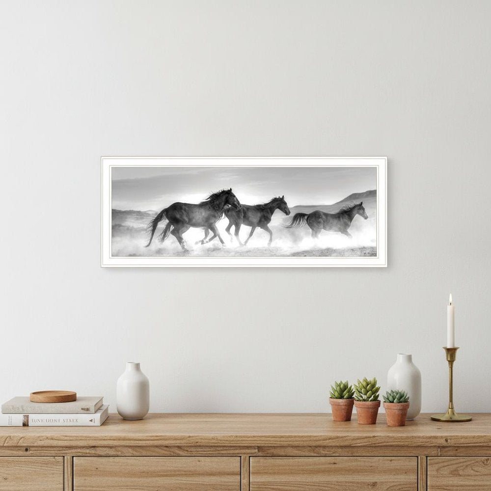 Horses Rolling By White Framed Print Wall Art