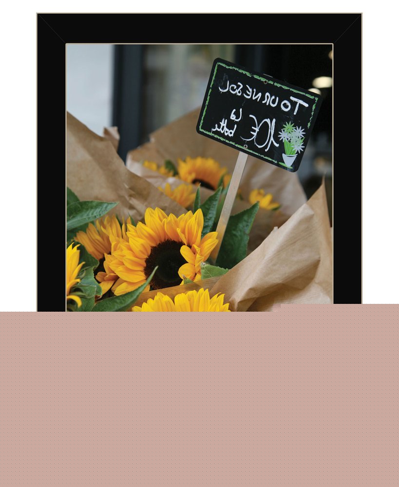 Sunflower Bouquet Black Framed Print Wall Art
