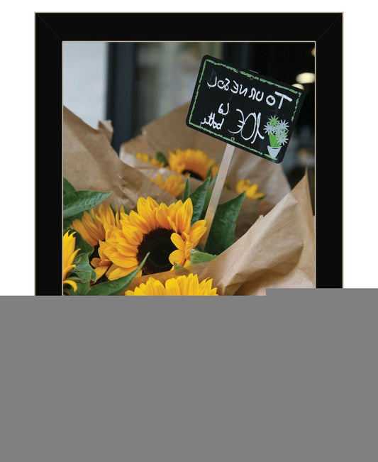 Sunflower Bouquet Black Framed Print Wall Art