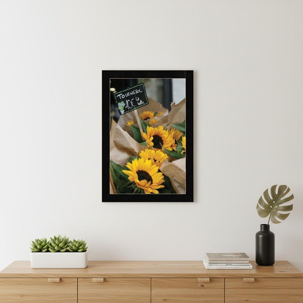 Sunflower Bouquet Black Framed Print Wall Art