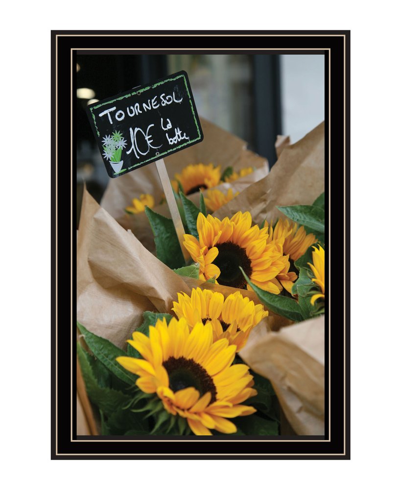 Sunflower Bouquet Black Framed Print Wall Art