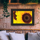 Sunflower Portrait Black Framed Print Wall Art