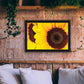 Sunflower Portrait Black Framed Print Wall Art