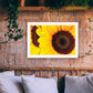 Sunflower Portrait Black Framed Print Wall Art