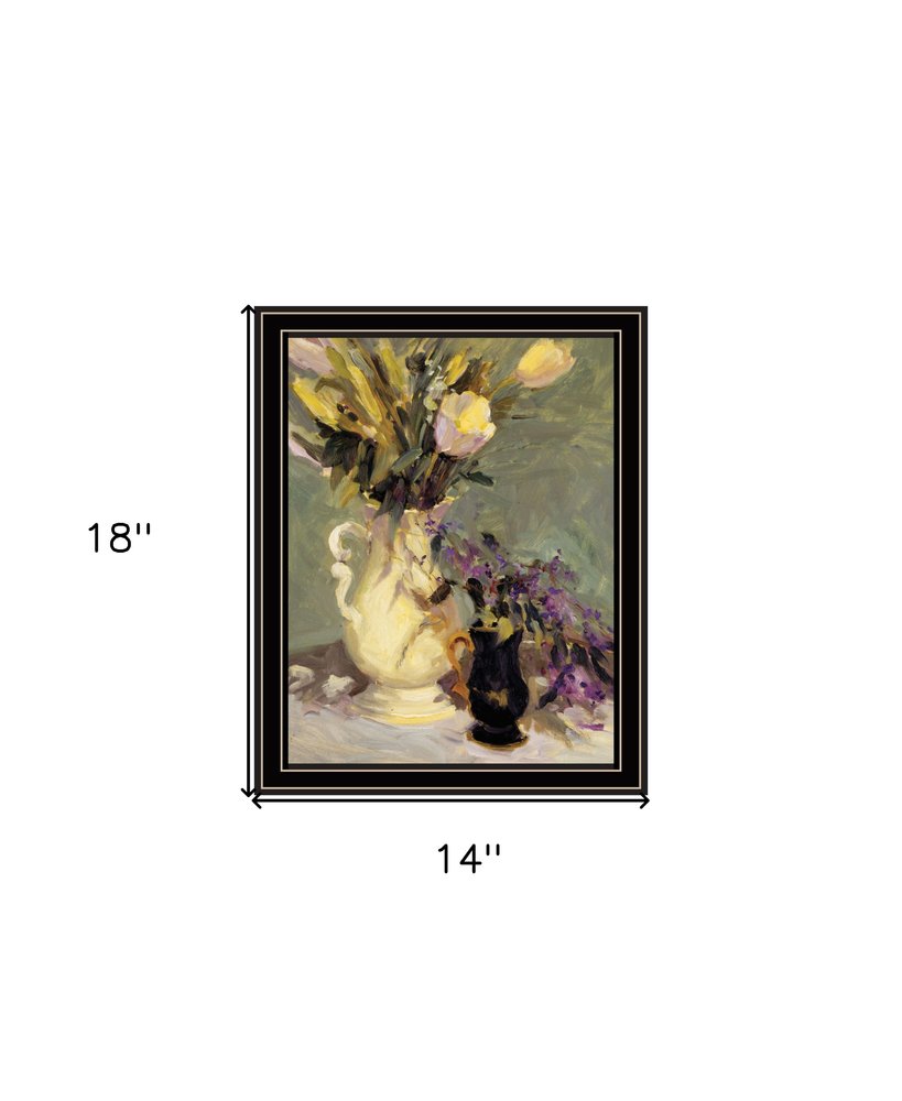 Tulips and Lavender Black Framed Print Wall Art