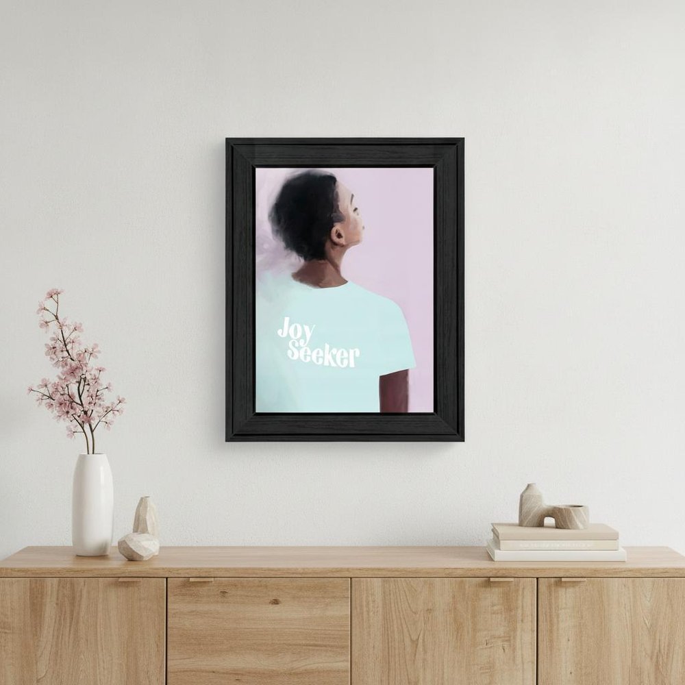 Joy Seeker Look for the Good Black Framed Print Wall Art