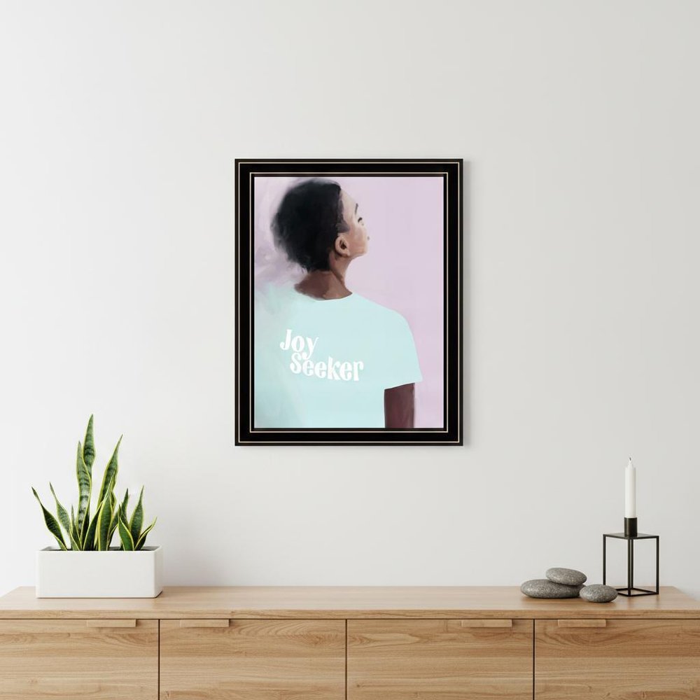 Joy Seeker Look for the Good Black Framed Print Wall Art
