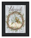 Blessed Wreath Black Framed Print Wall Art