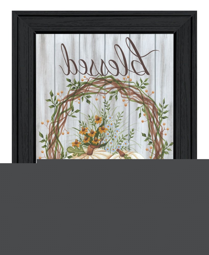 Blessed Wreath Black Framed Print Wall Art