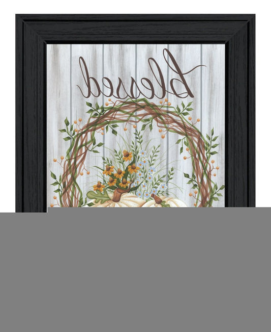 Blessed Wreath Black Framed Print Wall Art
