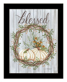 Blessed Wreath Black Framed Print Wall Art
