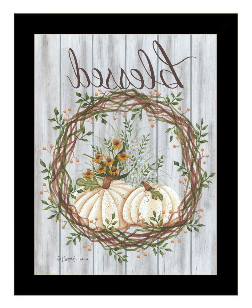 Blessed Wreath White Framed Print Wall Art