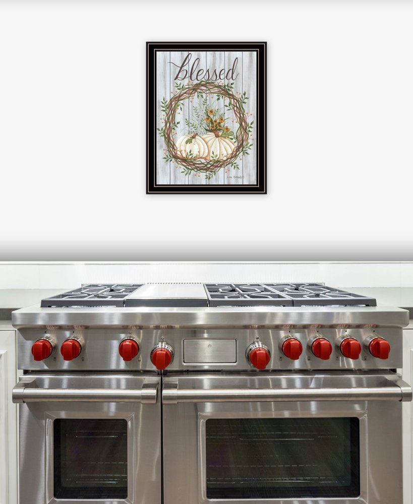 Blessed Wreath Black Framed Print Wall Art