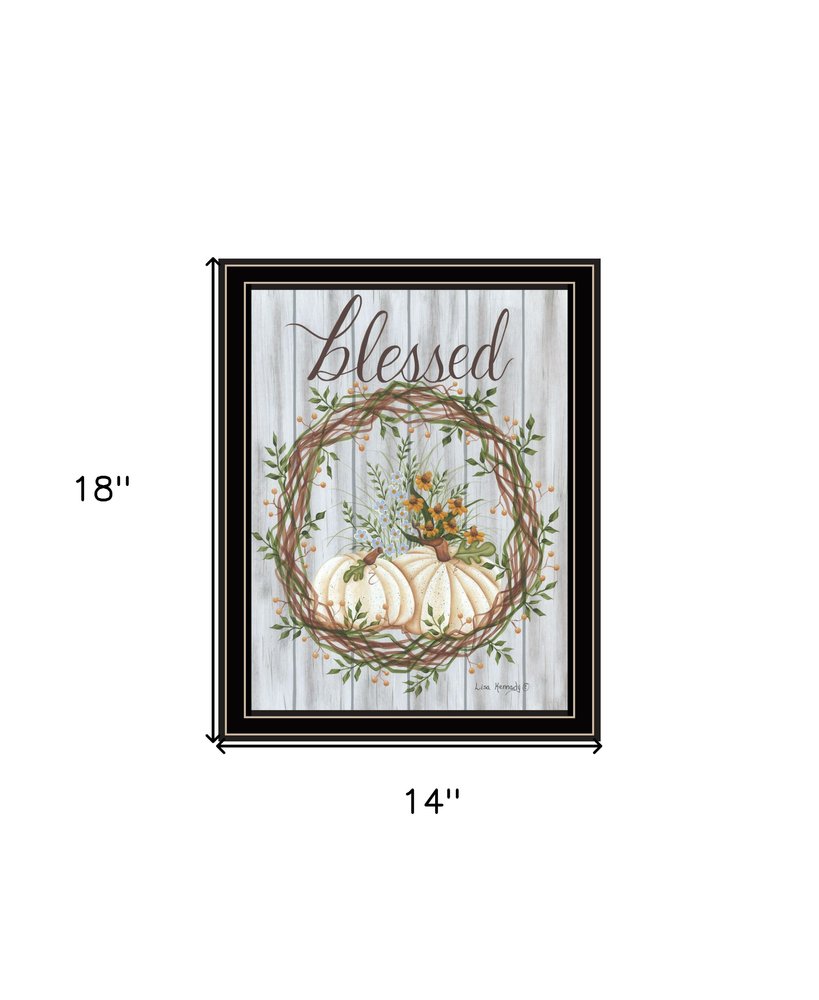 Blessed Wreath White Framed Print Wall Art