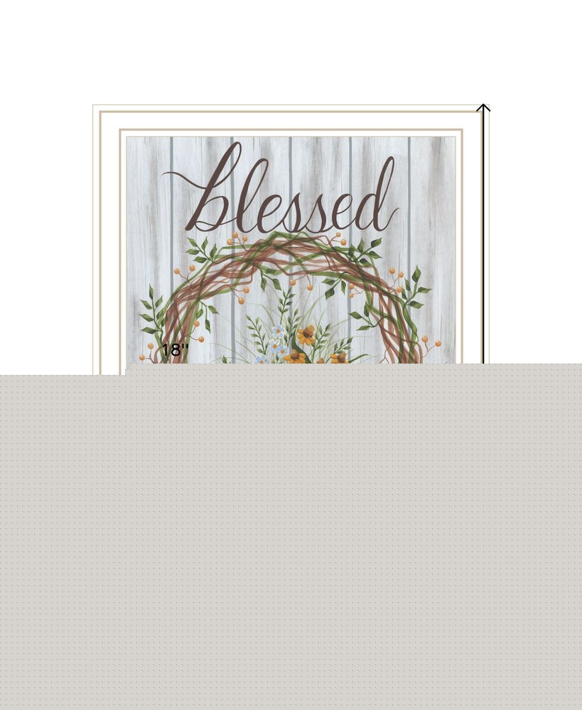 Blessed Wreath Black Framed Print Wall Art
