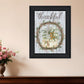 Thankful Wreath Black Framed Print Wall Art