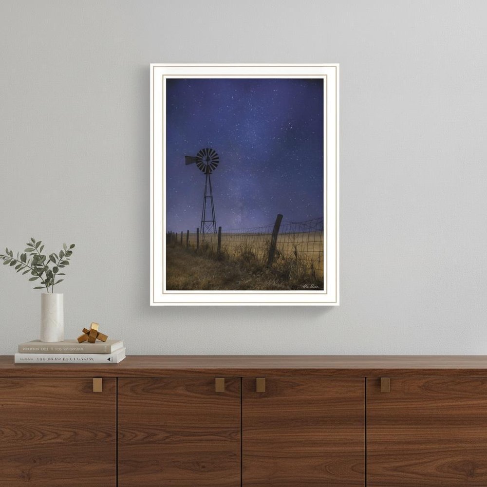 Starlit Night Black Framed Print Wall Art