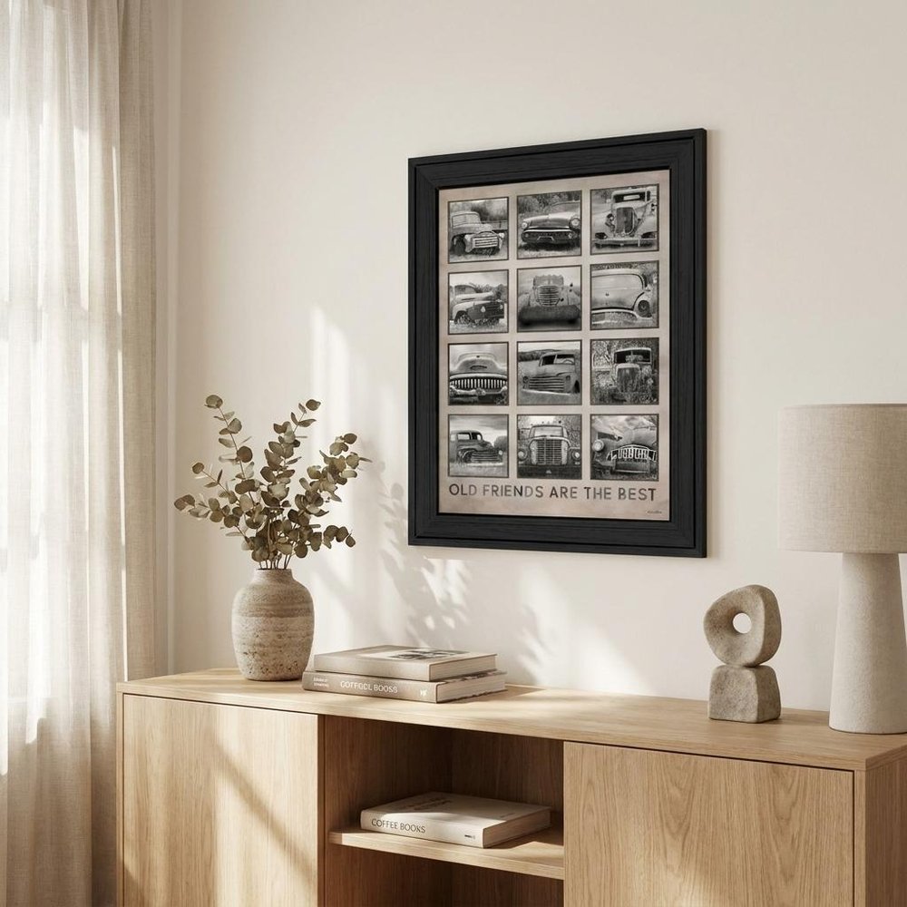 Old Friends Cars Are The Best Black Framed Print Wall Art