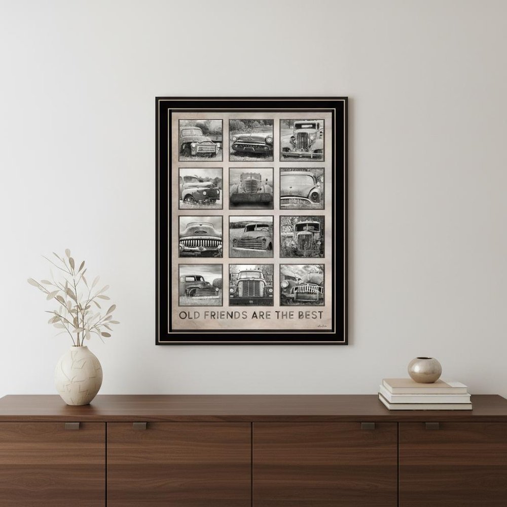 Old Friends Cars Are The Best White Framed Print Wall Art