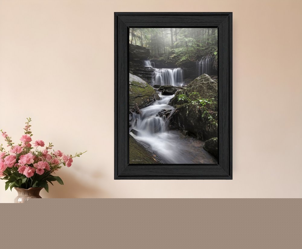Ricketts Waterfall Black Framed Print Wall Art