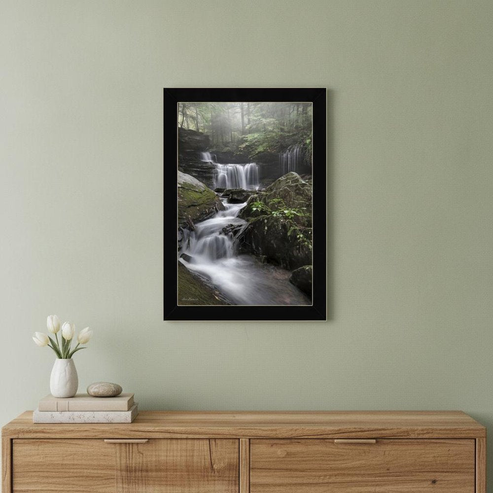 Ricketts Waterfall Black Framed Print Wall Art