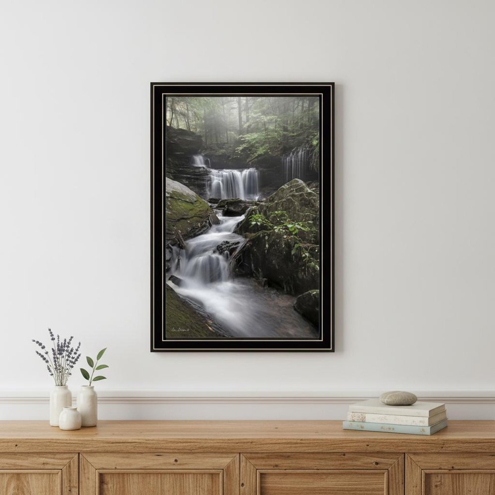 Ricketts Waterfall Black Framed Print Wall Art