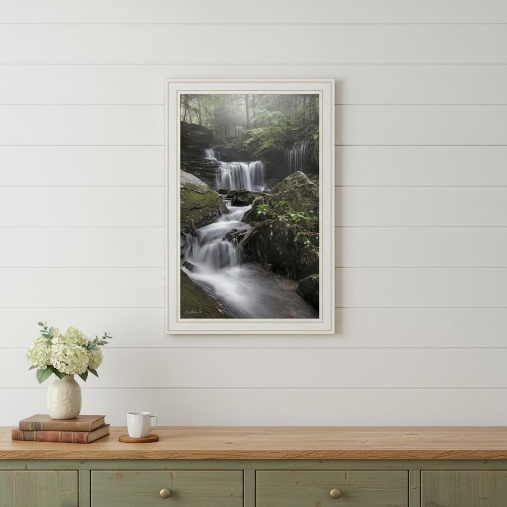 Ricketts Waterfall Black Framed Print Wall Art