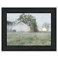 Green Country Morning Black Framed Print Wall Art