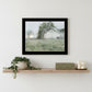 Green Country Morning Black Framed Print Wall Art