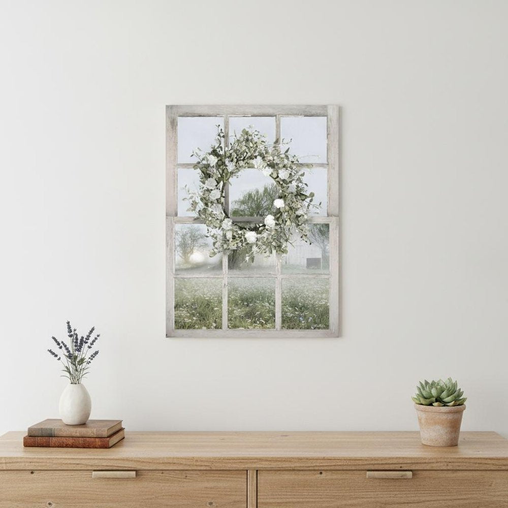 Spring Farm View Black Framed Print Wall Art