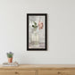 Cottage Peach Rose Black Framed Print Wall Art