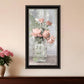 Cottage Peach Roses Black Framed Print Wall Art