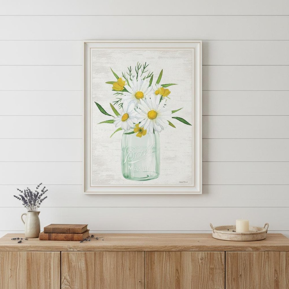 Floral Bouquet Black Framed Print Wall Art