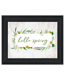 Hello Spring Black Framed Print Wall Art