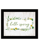 Hello Spring Black Framed Print Wall Art