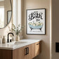 Hot Bath Black Framed Print Bathroom Wall Art