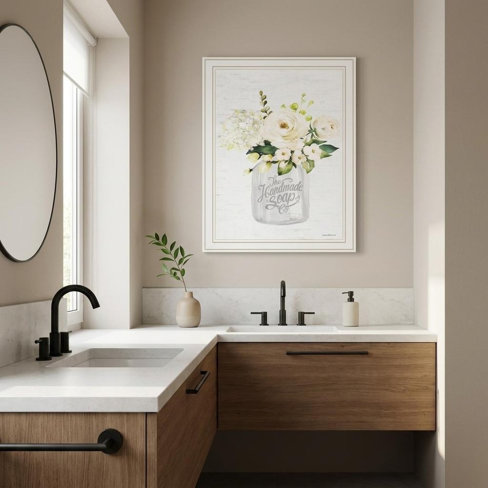 Bathroom Flower Ja Black Framed Print Bathroom Wall Art
