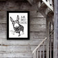 Hello Sweet Cheeks Donkey Black Framed Print Bathroom Wall Art