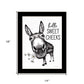 Hello Sweet Cheeks Donkey Black Framed Print Bathroom Wall Art