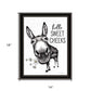 Hello Sweet Cheeks Donkey Black Framed Print Bathroom Wall Art