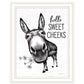 Hello Sweet Cheeks Donkey Black Framed Print Bathroom Wall Art