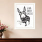 Hello Sweet Cheeks Donkey Black Framed Print Bathroom Wall Art