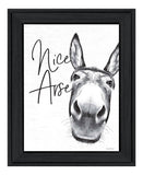 Nice Donkey Black Framed Print Bathroom Wall Art