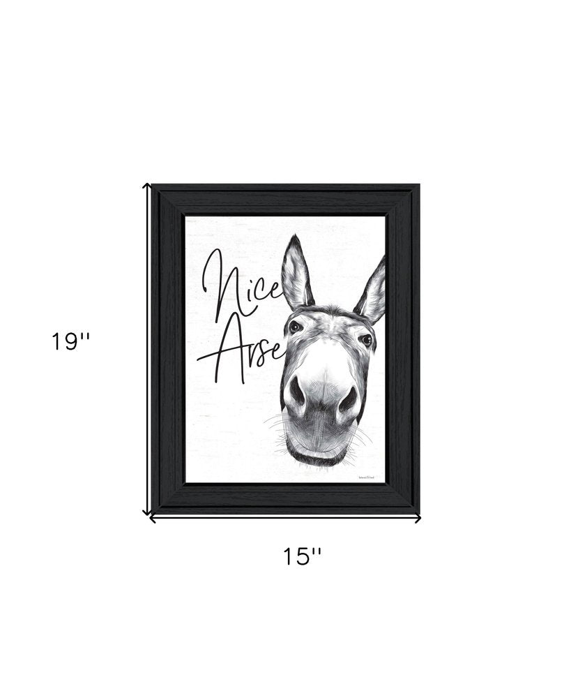 Nice Donkey Black Framed Print Bathroom Wall Art