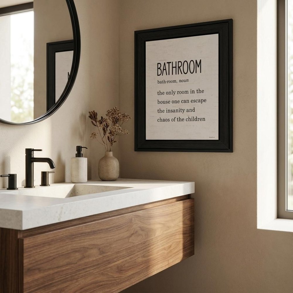 Bathroom Escape Black Framed Print Bathroom Wall Art