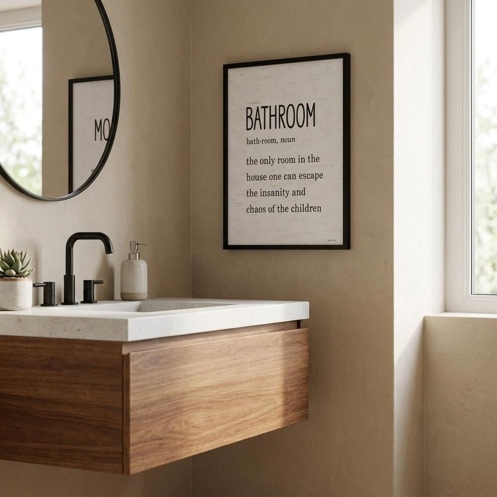 Bathroom Escape Black Framed Print Bathroom Wall Art