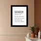 Bathroom Escape Black Framed Print Bathroom Wall Art