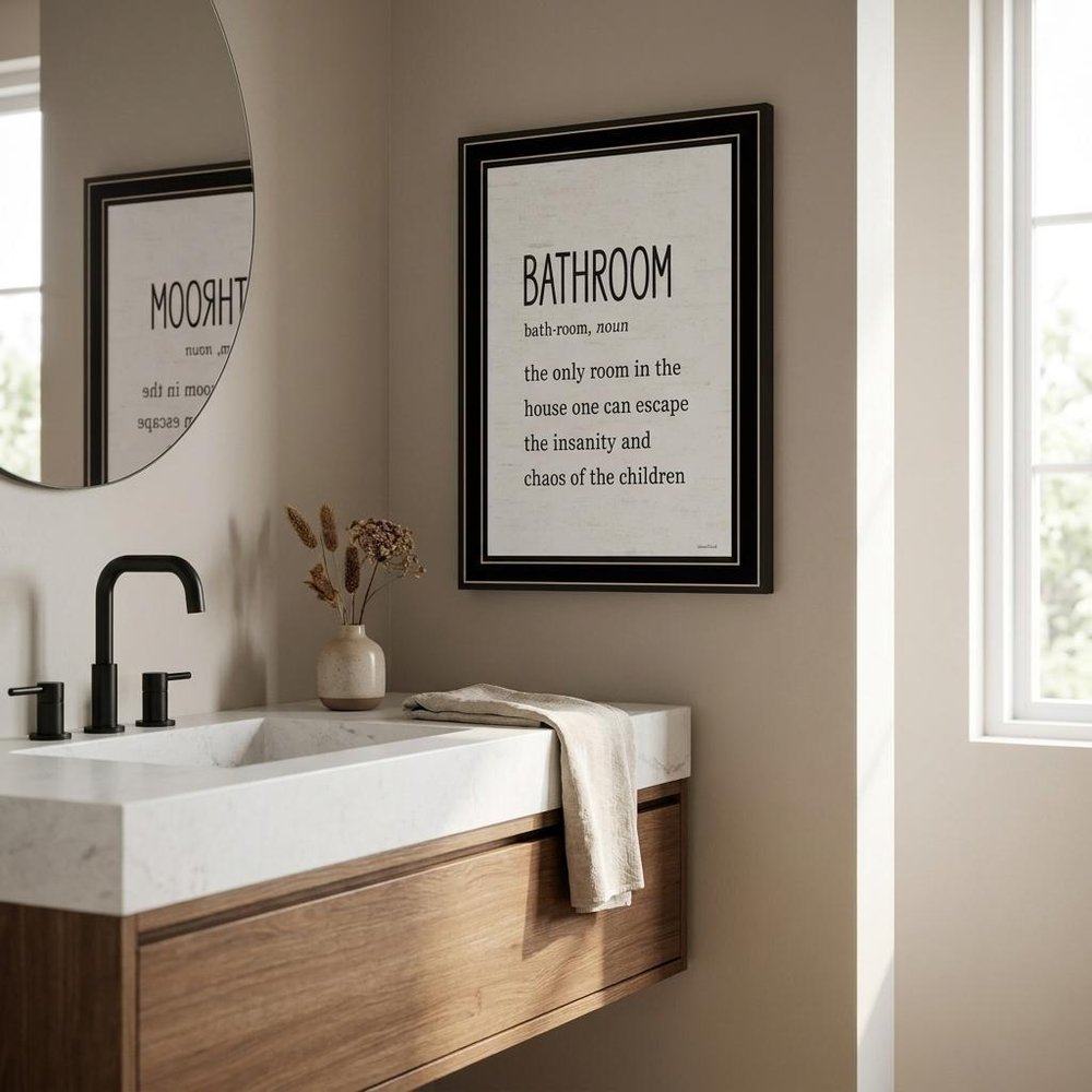 Bathroom Escape Black Framed Print Bathroom Wall Art